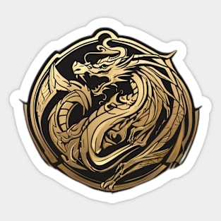 Dragon Gold Shadow Silhouette Anime Style Collection No. 446 Sticker